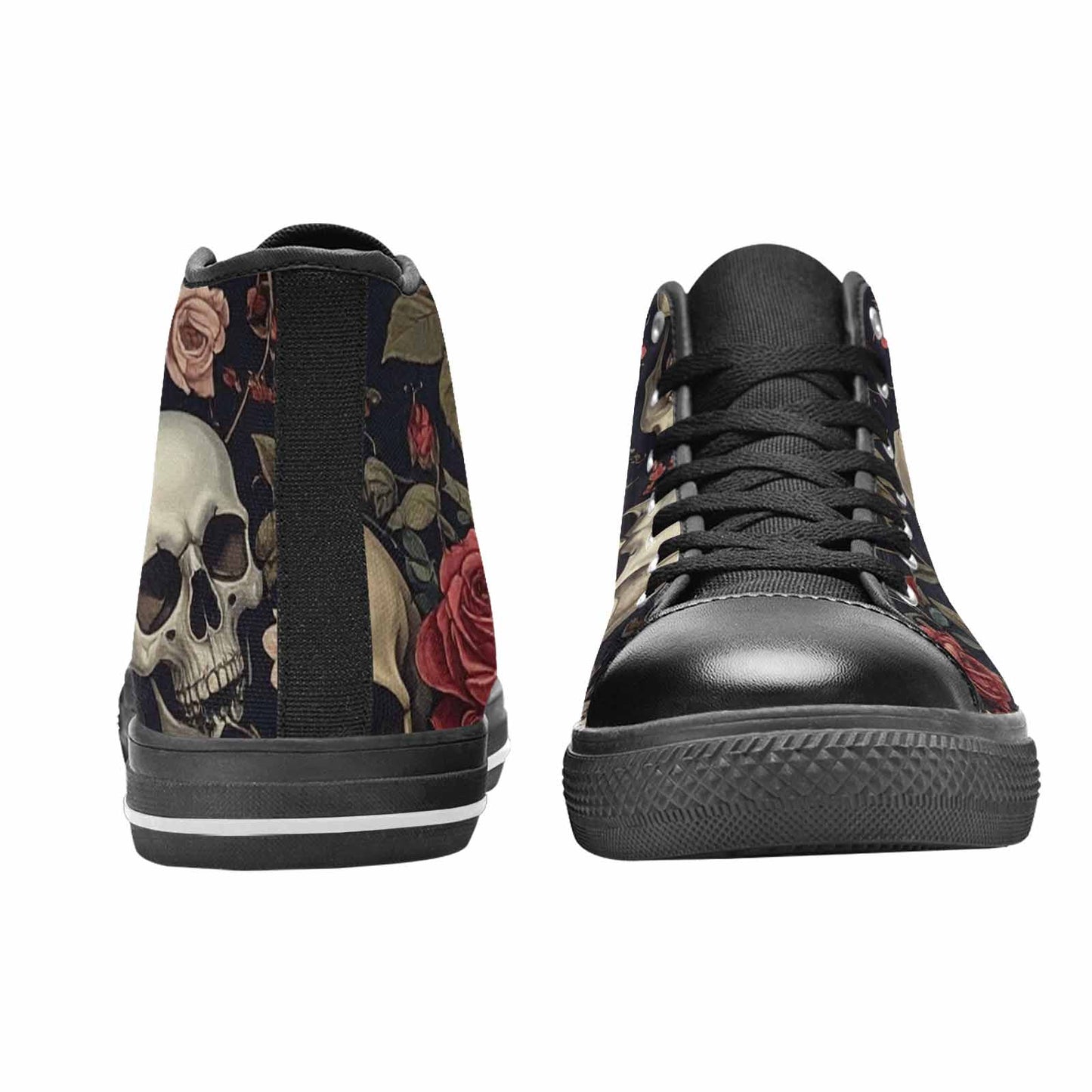 MEN'S Skulls - Roses High Top Canvas Neon Fantasy Custom Shoes