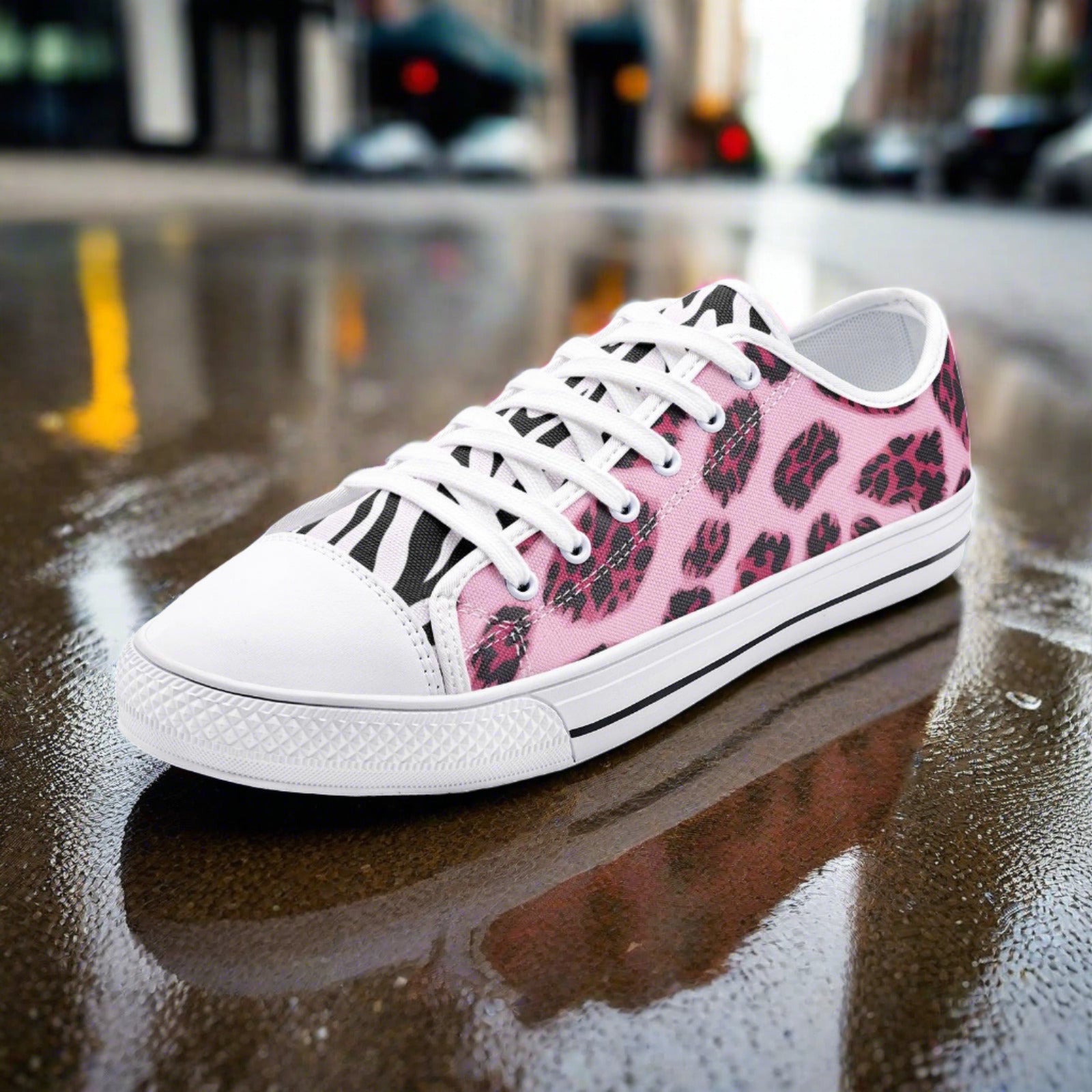 Koi Silver Blue Vivid Bold Art - Freaky Shoes | Custom Art Sneakers