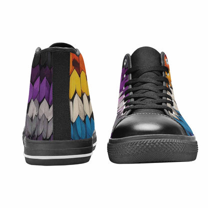 MEN'S Asexual Flag Color High Top Canvas Wallpaper Art Custom Sneakers