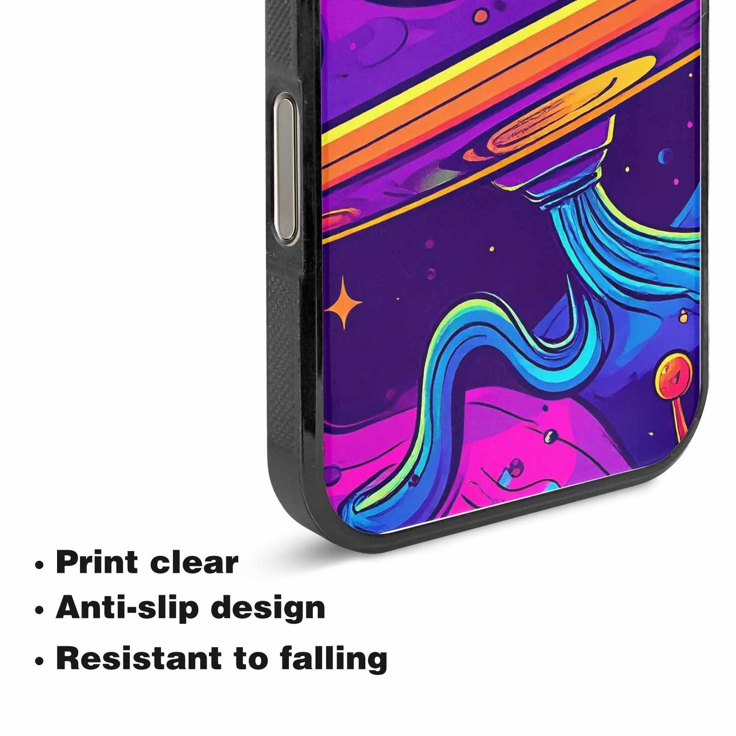 iPhone 15 Pro Max Case — Alien Ufo Cartoon Art Pattern Groovy, Custom Print Case Cover