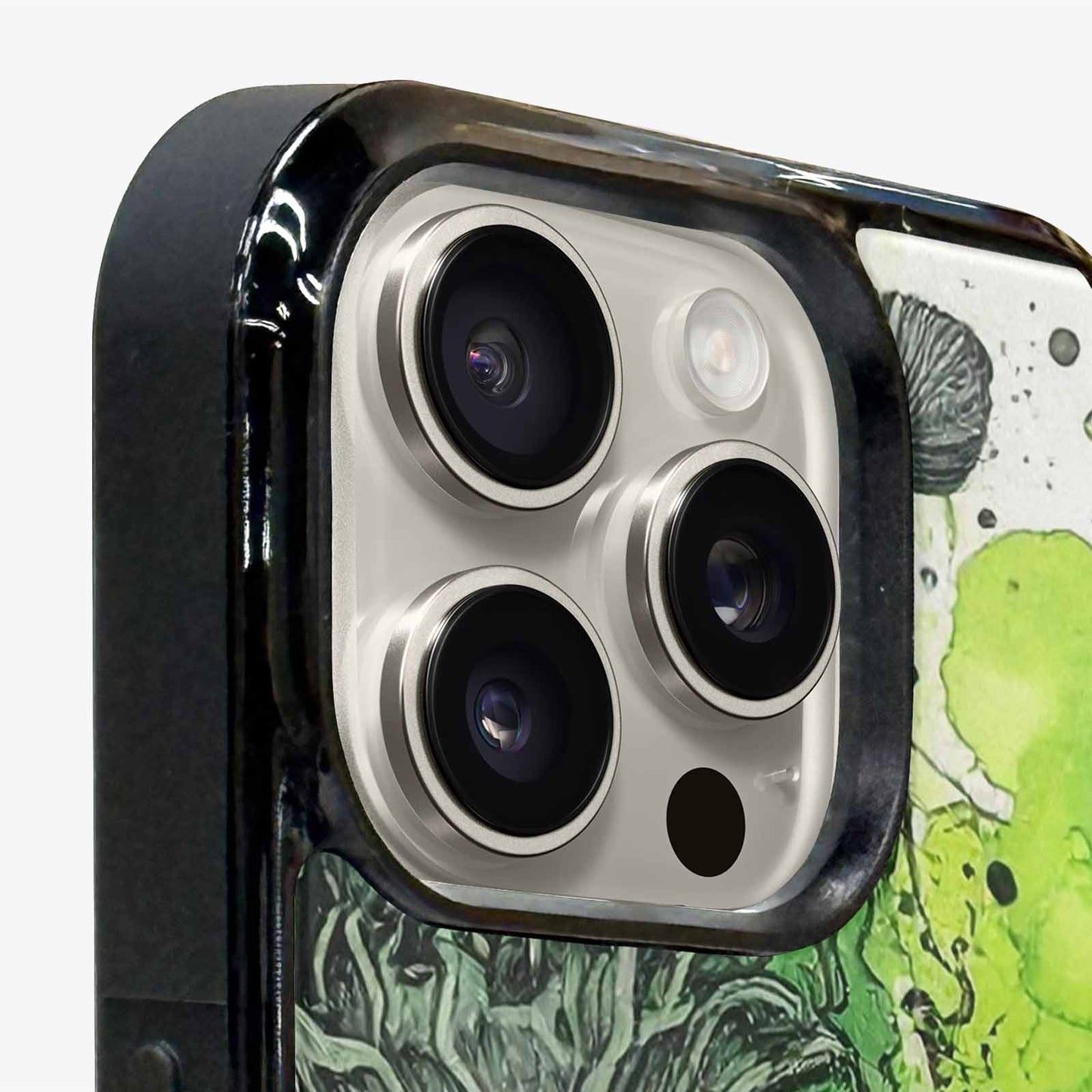 iPhone 16 Pro Max Case — Sea Creature Burst Black Green Ink, Original Design Phone Case