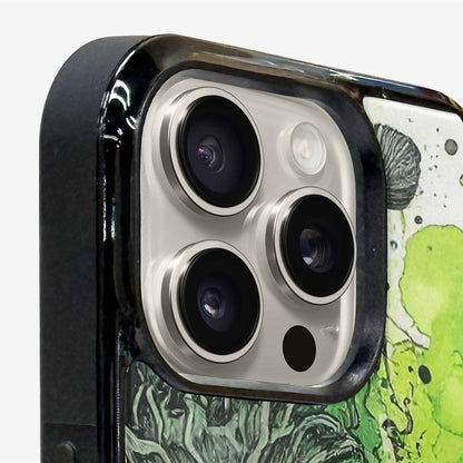 iPhone 16 Pro Max Case — Sea Creature Burst Black Green Ink, Original Design Phone Case