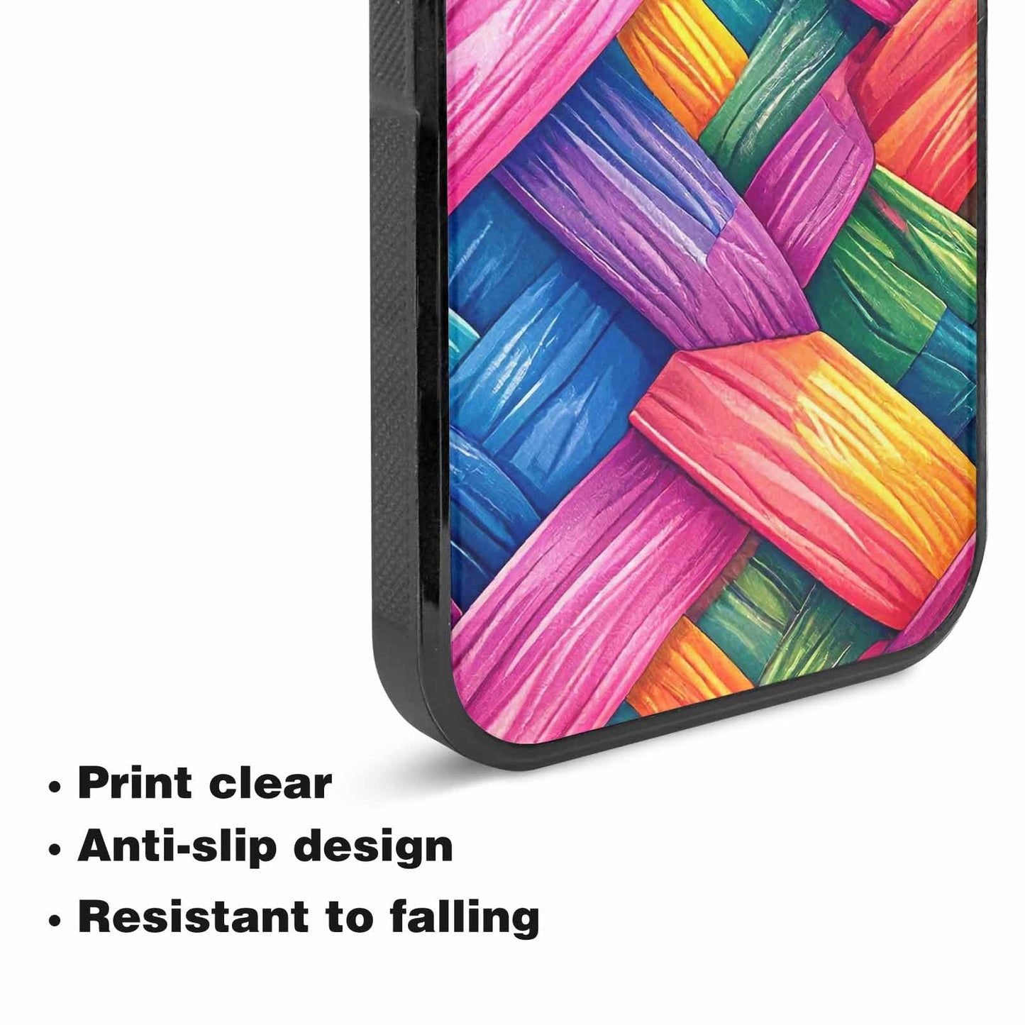 iPhone 15 Plus Case — Polysexual Flag Color Theme Small Rainbow, Unique Phone Case Design