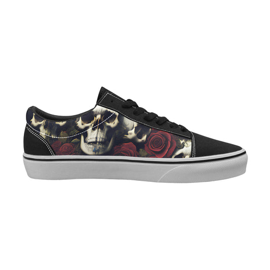 MEN'S Rose Skulls Dark Low Top Skateboarding Dark Academia Shoes
