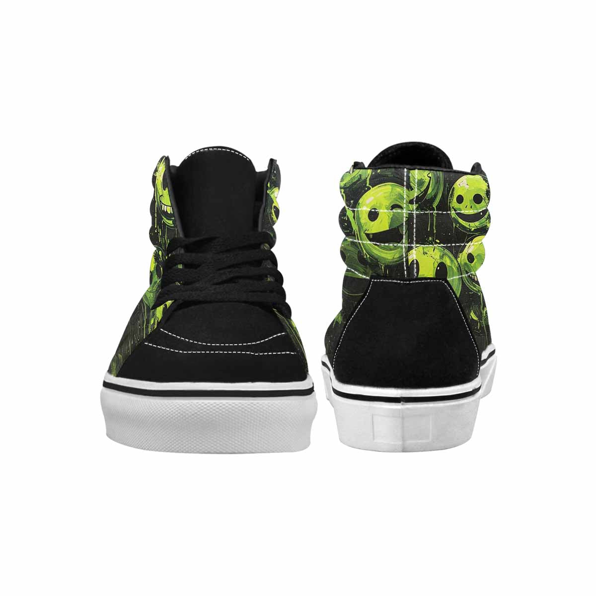 MEN'S Melting Moon Smiley High Top Canvas Y2K Custom Shoes