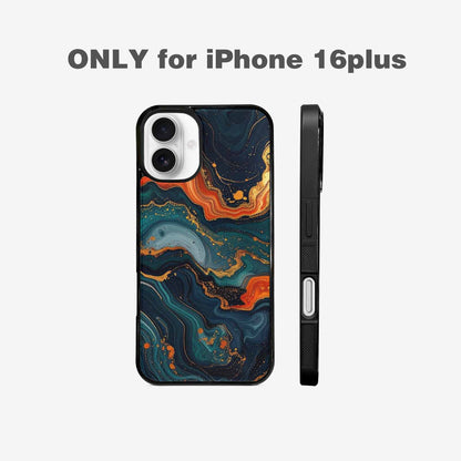 iPhone 16 Plus Case — Marble Dark, Custom Art Phone Cover