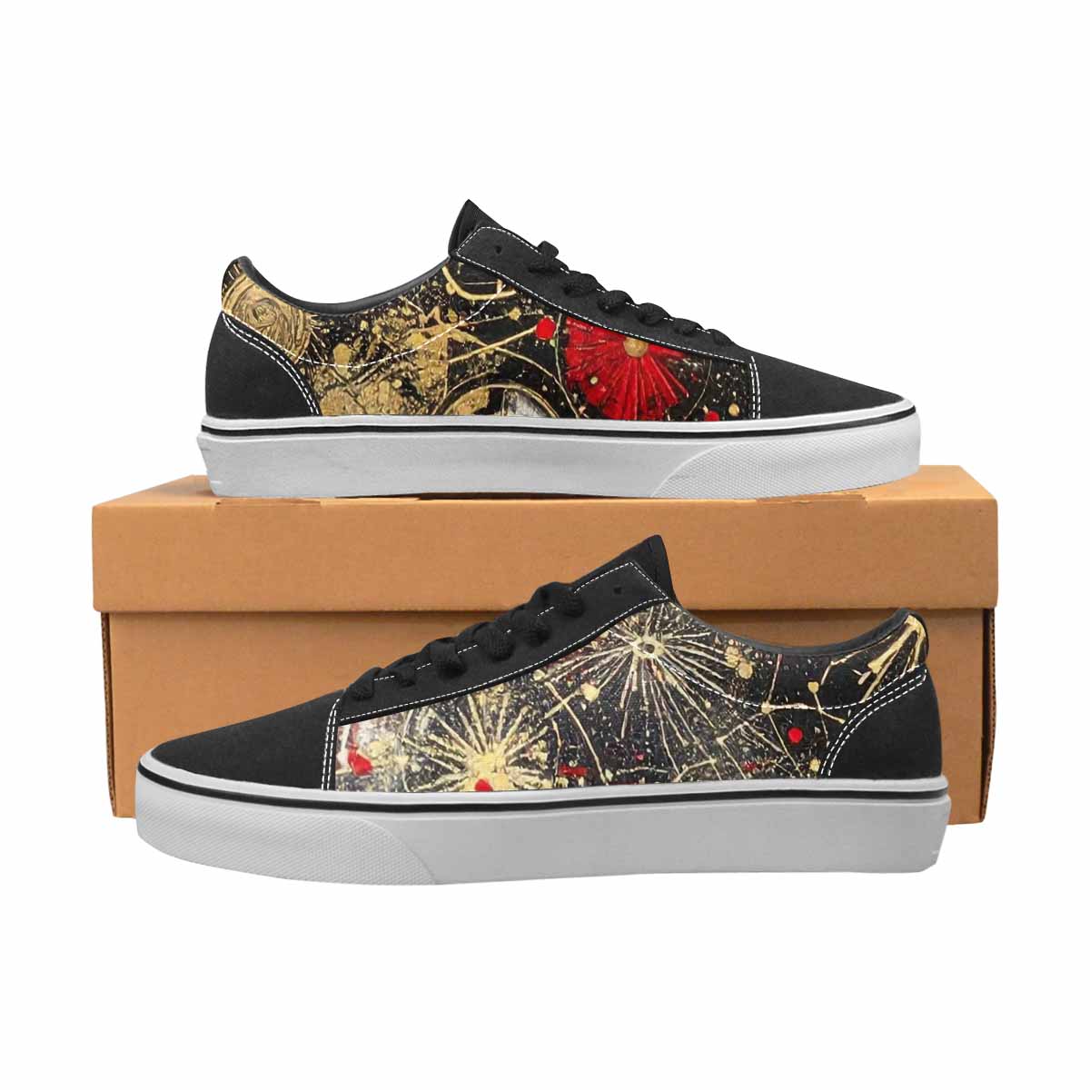 WOMEN'S Zodiac Constellation Lace-Up Canvas Vibrant Chaos Custom Sneakers