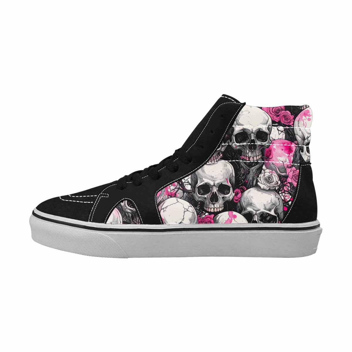 MEN'S Skull Roses High Top Canvas Dreamlike Custom Shoes