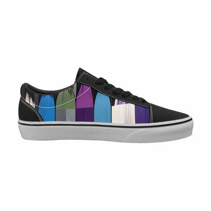 WOMEN'S Asexual Flag Color Canvas Lace-Up Grunge Shoes