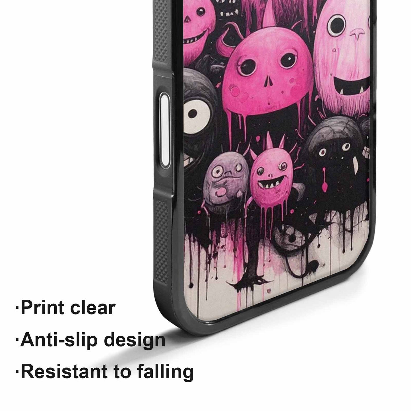 iPhone 17 Case — Black &amp; Pink Ink Cartoon Cute, Custom Designed Case Cover