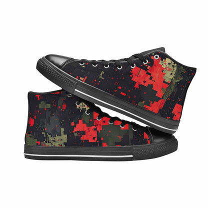 MEN'S Military Camouflage Blotch High Top Canvas Vivid Custom Sneakers