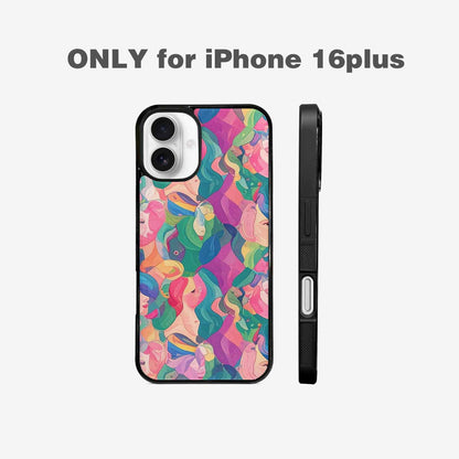 iPhone 16 Plus Case — Polysexual Flag Color Theme Small Rainbow, Personalized Phone Case