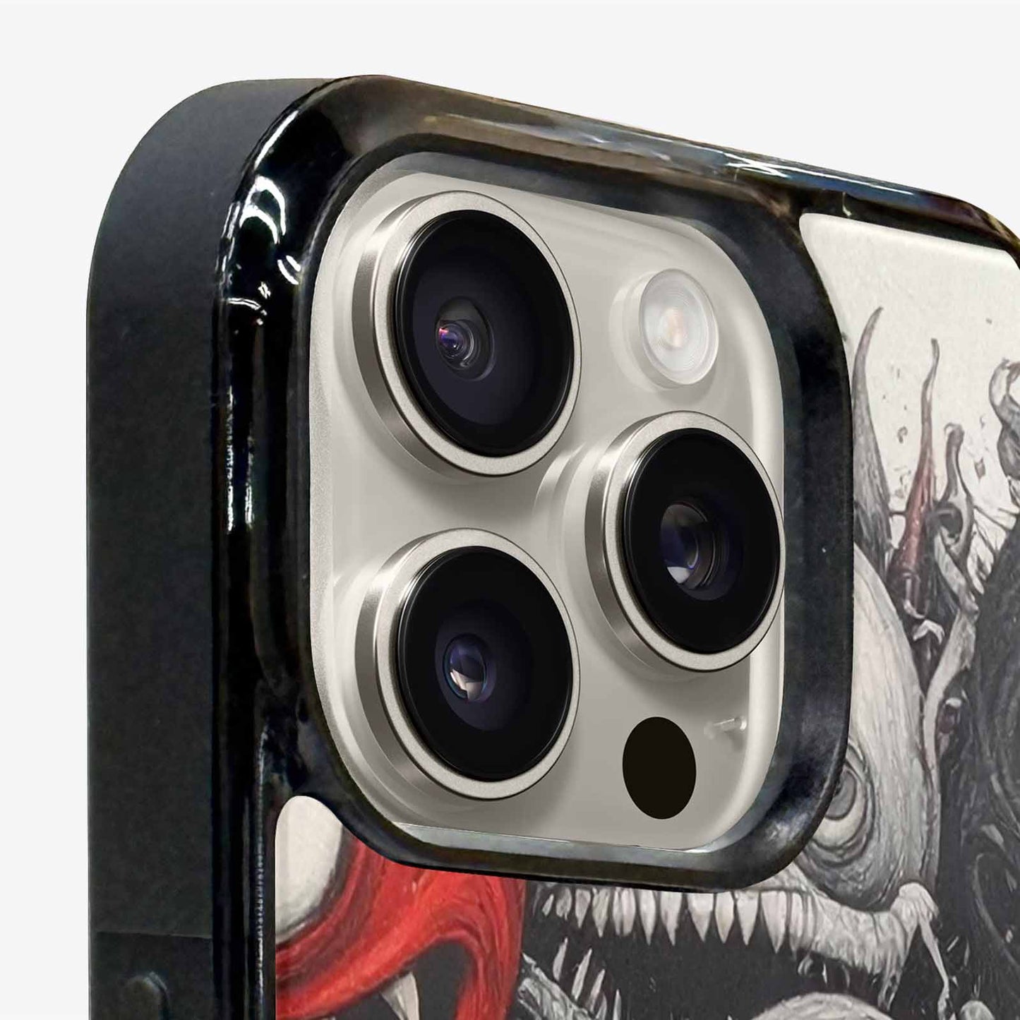 iPhone 15 Pro Max Case — Multi Eye Monster Black Red Ink, Custom Phone Case