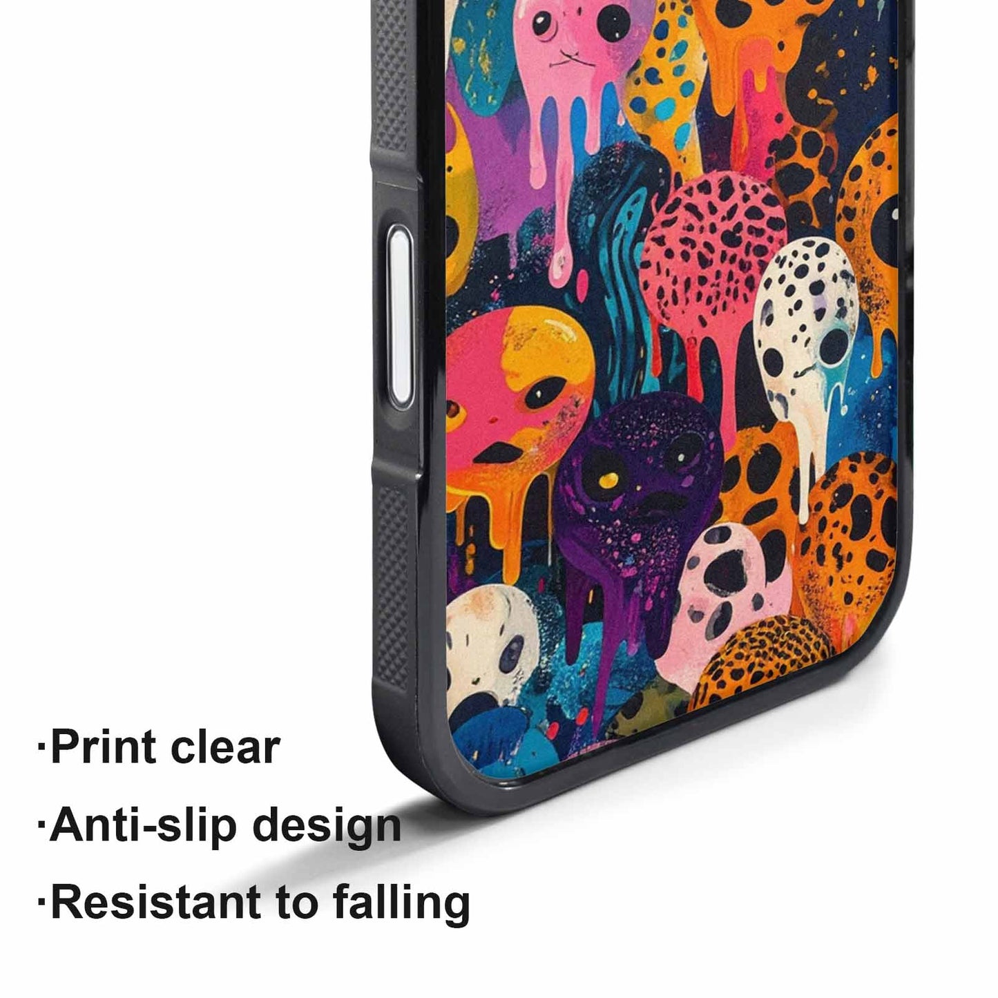 iPhone 17 Pro Max Case — Melting Aliens Pattern Alien Scifi, Unique Phone Case Design