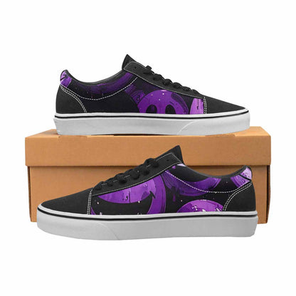 WOMEN'S Melting Moon Smiley Lace-Up Canvas Dreamlike Custom Shoes