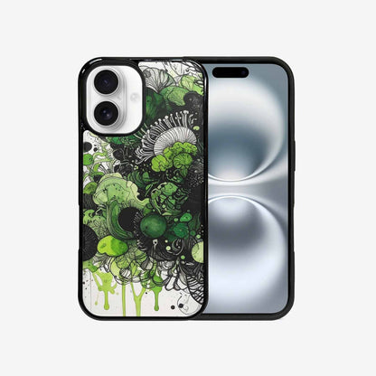 iPhone 16 Case — Sea Creature Burst Black Green Ink, Original Design Phone Case