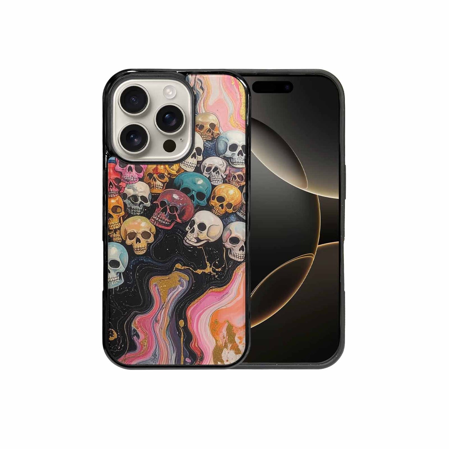 iPhone 16 Pro Case — Skulls Marbleskulls Pattern, Custom Designed Case Cover