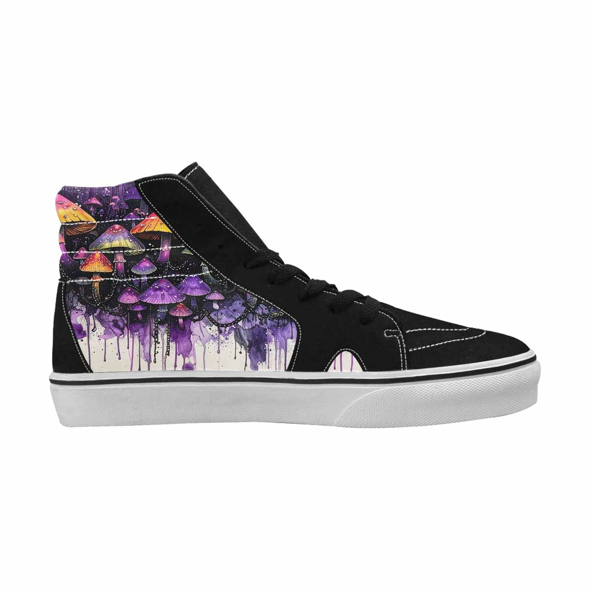 MEN'S Rainbow Drip Mushrooms High Top Canvas Surreal Shoes