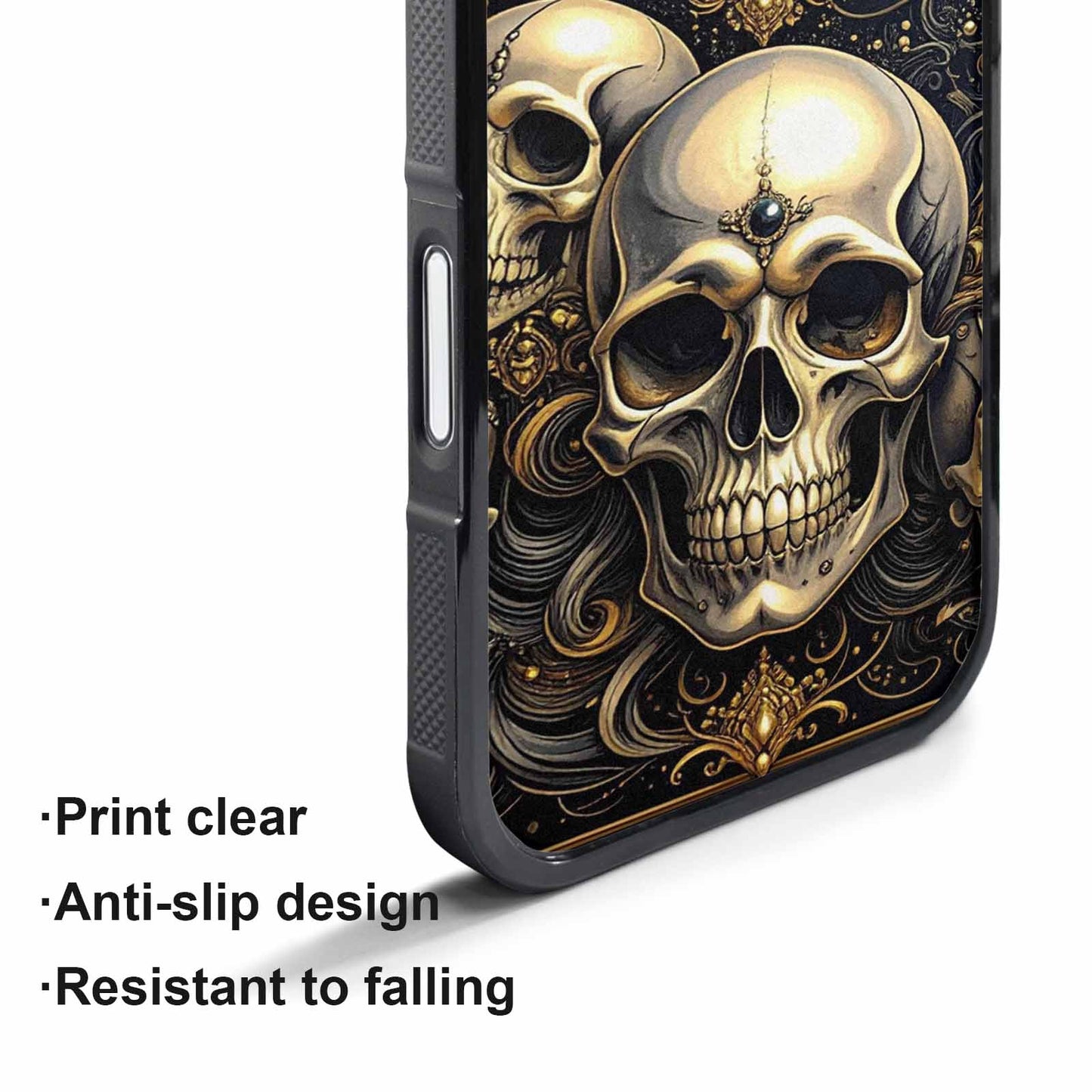 iPhone 17 Pro Max Case — Skull Dark Art Gothic Print Gothic, Custom Made Phone Cover