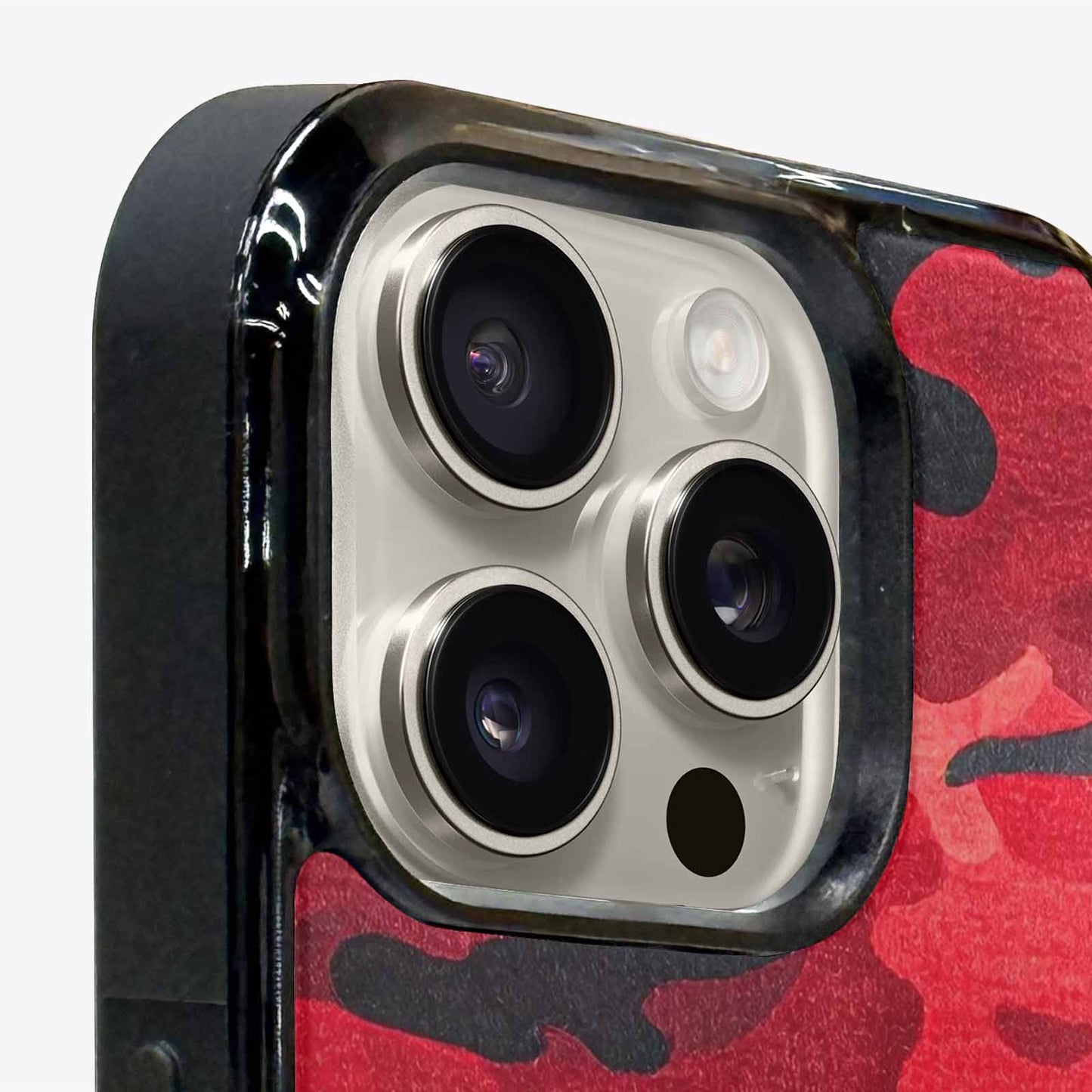 iPhone 16 Pro Case — Tactical Camo Red Black, Customized Protective Case