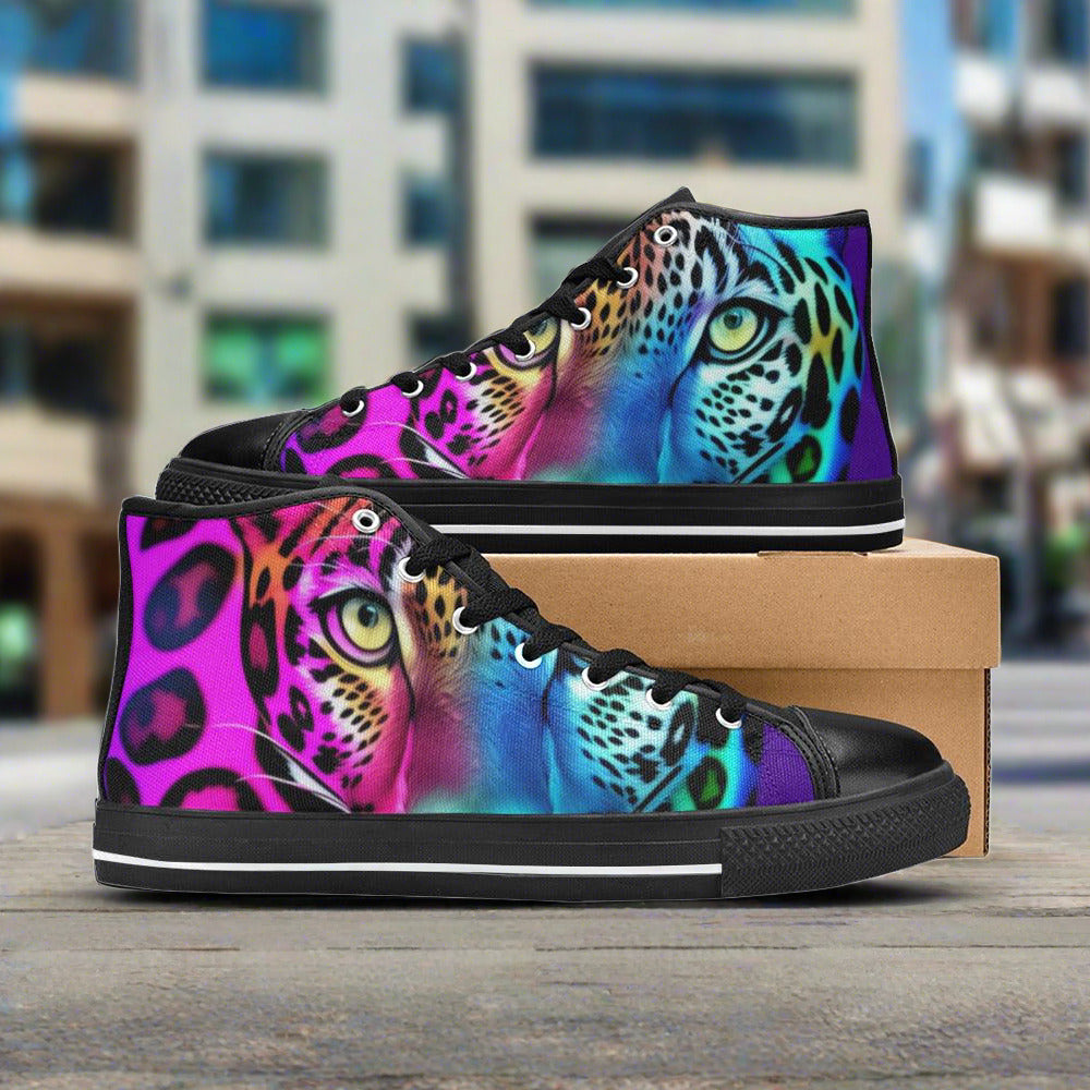 Wolf Magenta Gold Vivid Bold Art - Freaky Shoes