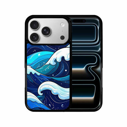 iPhone 17 Pro Case — Glossy Winter Wave Seamless Cartoon Cute, Personalized Phone Case