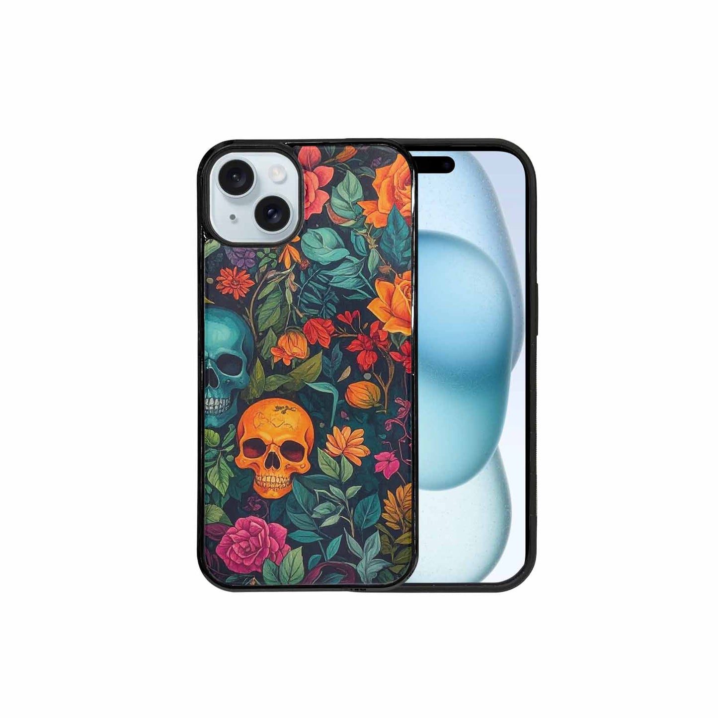 iPhone 15 Plus Case — Skulls Botanicalskulls Pattern B2f Personalized Phone, Custom Print Case Cover