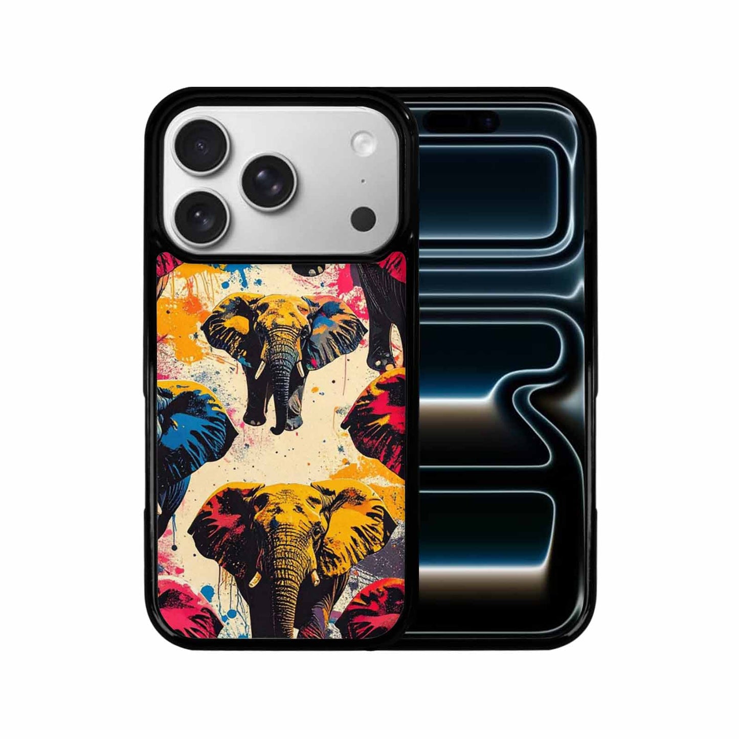 iPhone 17 Pro Case — Bold Splatter Elephant Silhouette Original Art, Unique Phone Case Design