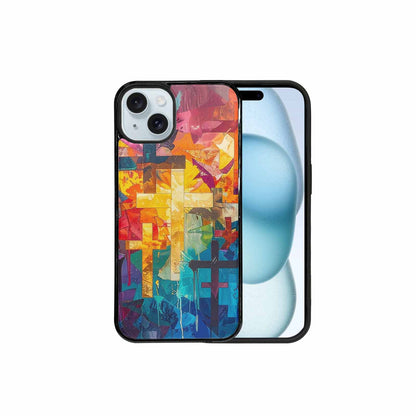 iPhone 15 Plus Case — Faith Cross And Faith Icons Pattern, Custom Art Phone Cover