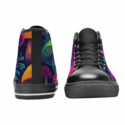 WOMEN'S Psychedelic Mushroom High Top Canvas Dark Academia Sneakers