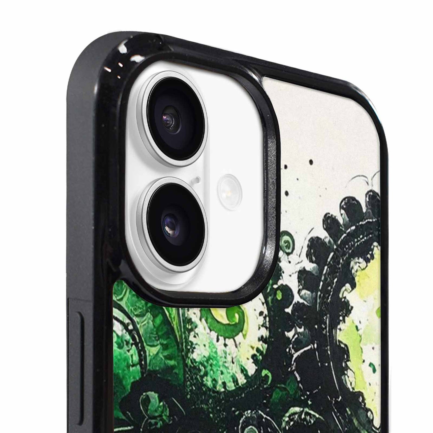 iPhone 17 Case — Black &amp; Green Ink Tie Dye, Unique Phone Case Design