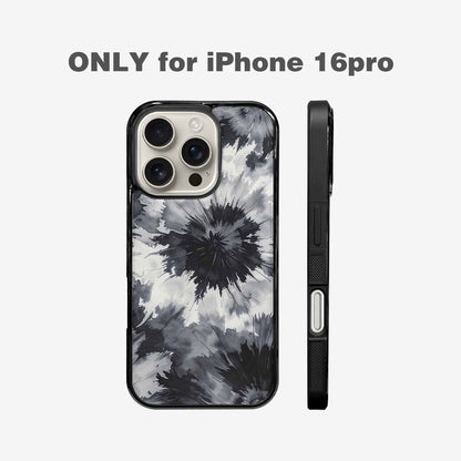 iPhone 16 Pro Case — Tie Dye Black And Gray Blended, Personalized Phone Case