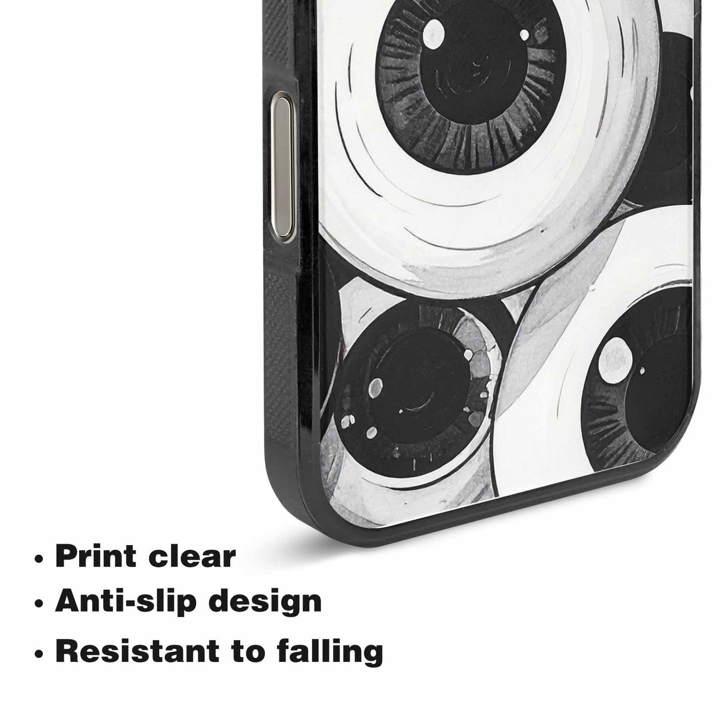 iPhone 15 Pro Max Case — Googly Cartoon Eyeballs, Custom Art Phone Cover