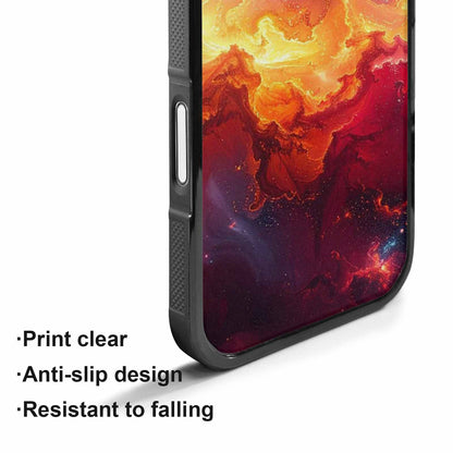 iPhone 17 Case — Galaxy Art Red Orange Galaxy Space, Unique Phone Case Design