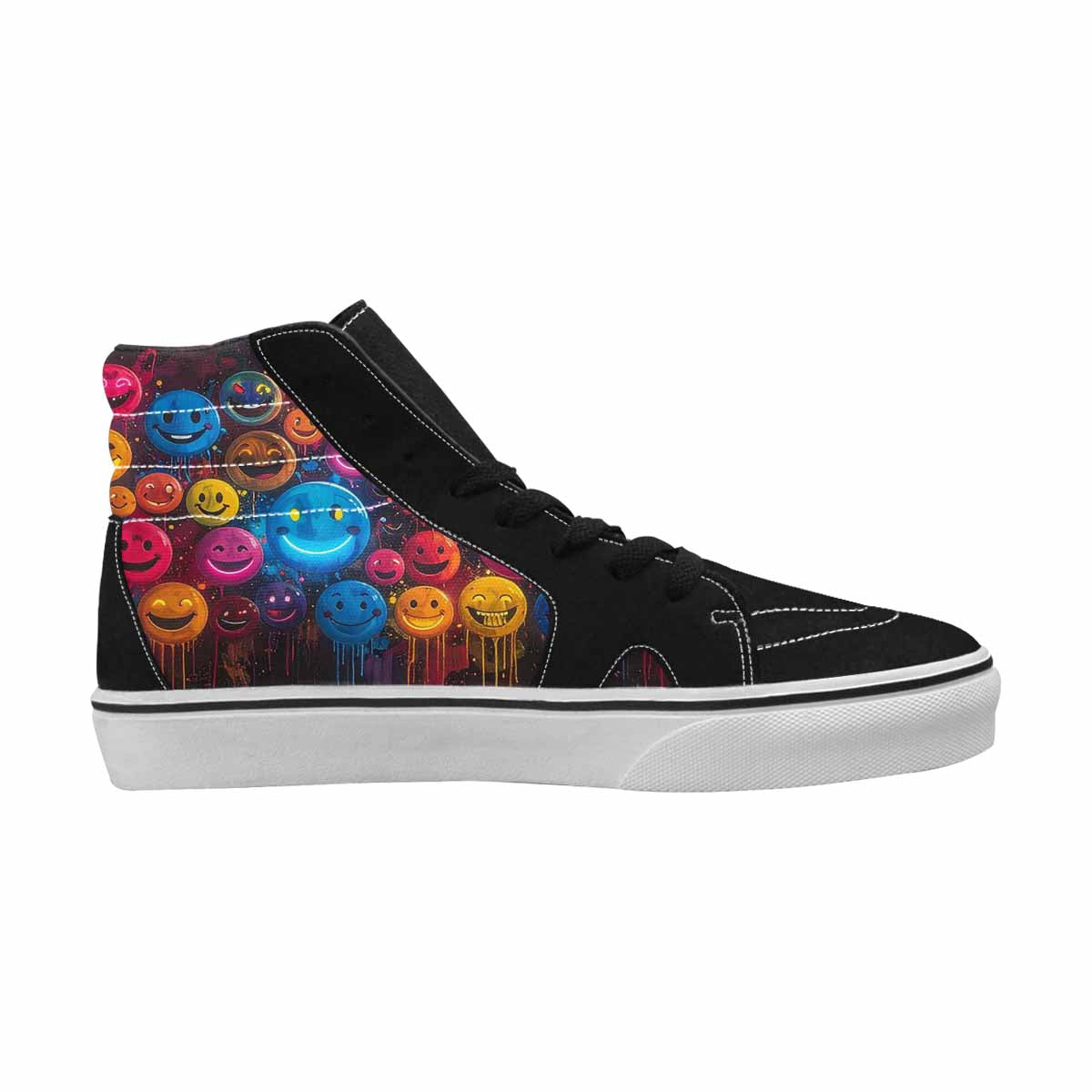 MEN'S Smiley Faces × Glow High Top Canvas Aesthetic Shoes