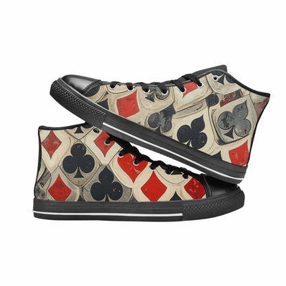 WOMEN'S Playing Card Suit High Top Canvas Aesthetic Sneakers