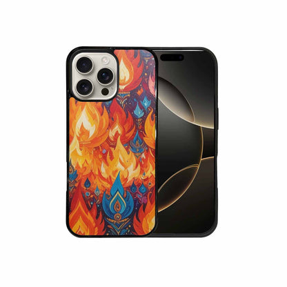 iPhone 16 Pro Max Case — Flame Burst Full Color Vibrant Flame, Custom Art Phone Cover