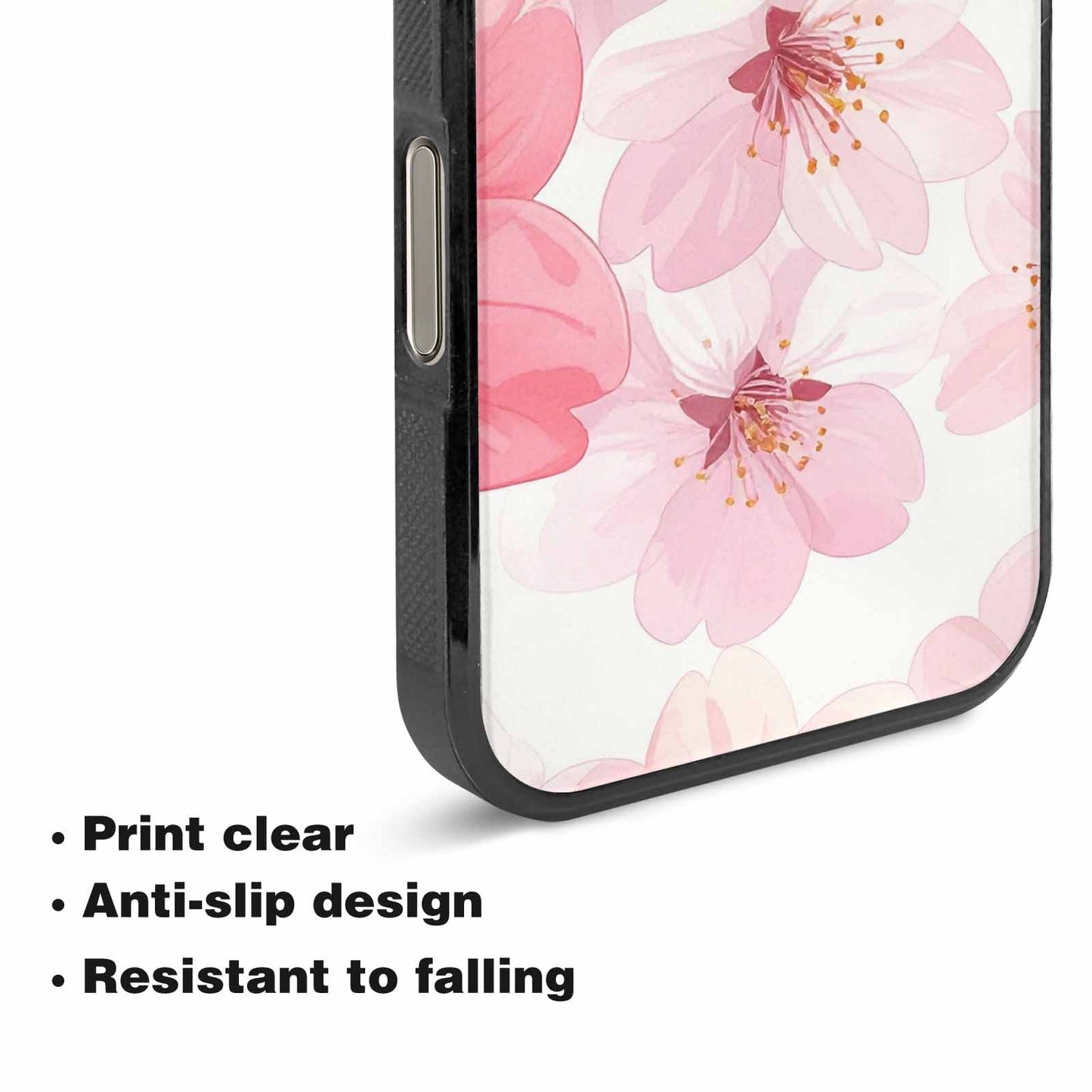 iPhone 16 Pro Max Case — Japanese Cherry Blossom Pattern Sakura Flowers, Customized Protective Case