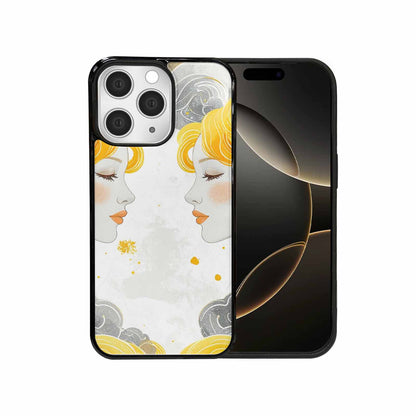 iPhone 15 Pro Max Case — Gemini Twins Zodiac Pattern Seamless Repeat, Customized Protective Case