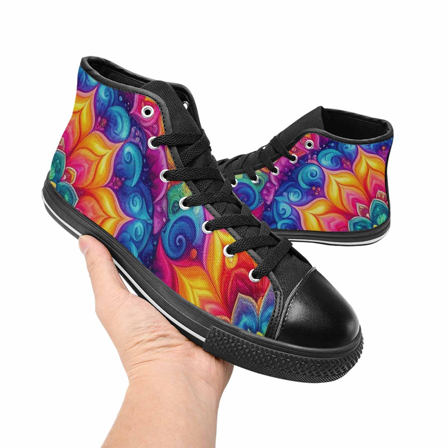 MEN'S Tie Dye Mandala High Top Canvas Grunge Shoes