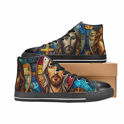 MEN'S Jesus Face Small High Top Canvas Aesthetic Custom Shoes