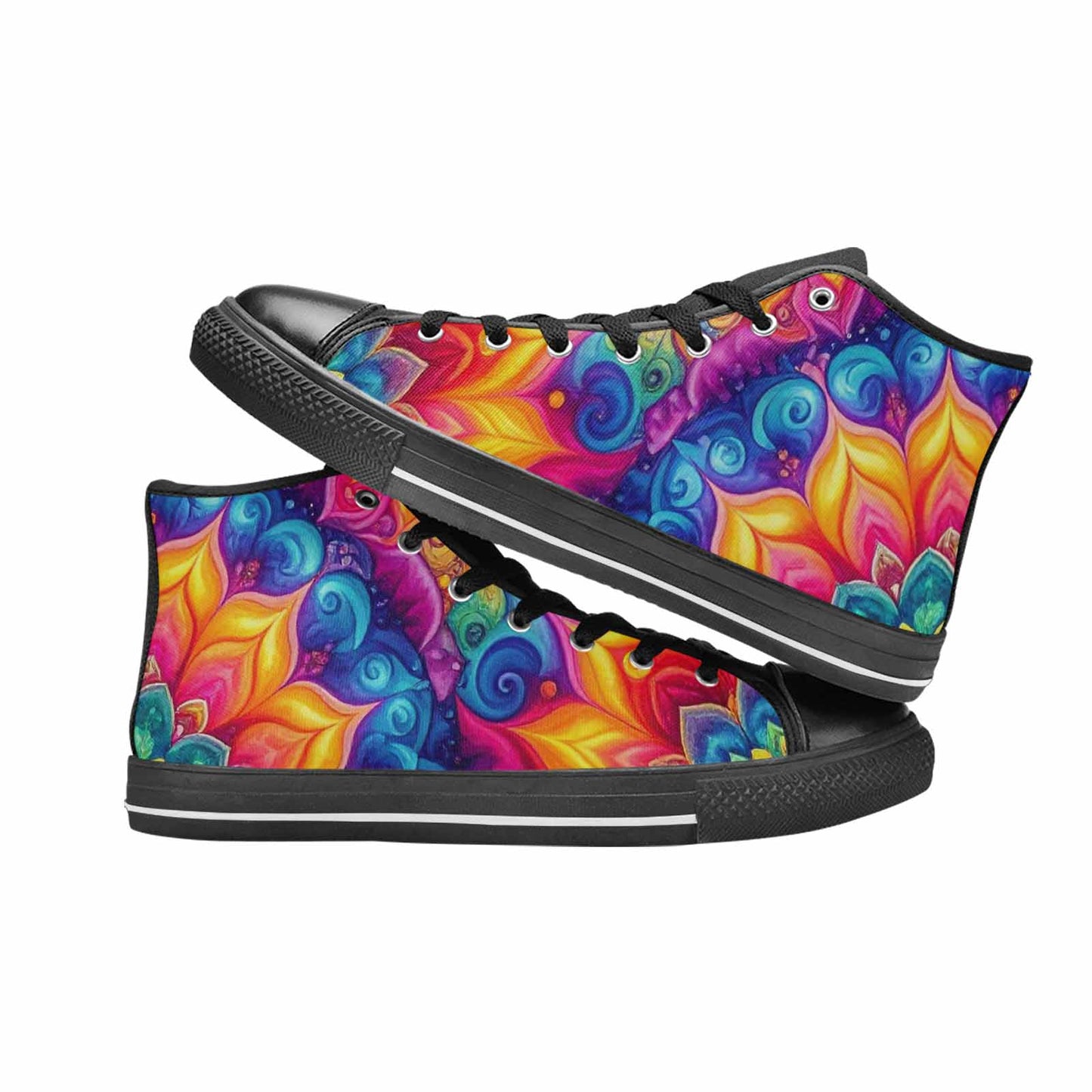 WOMEN'S Tie Dye Mandala High Top Canvas Y2K Custom Sneakers