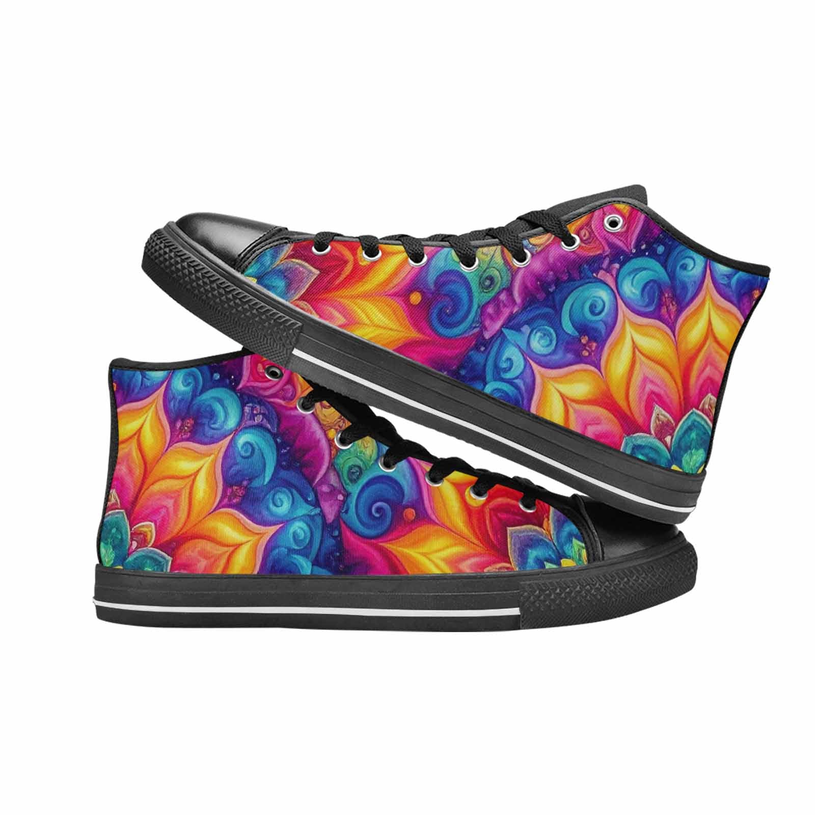 WOMEN'S Tie Dye Mandala High Top Canvas Y2K Custom Sneakers