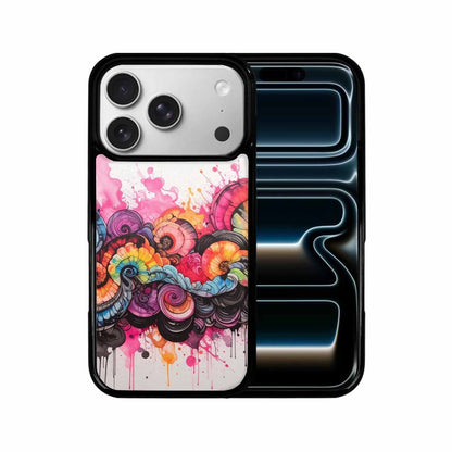 iPhone 17 Pro Case — Tie Dye Swirls Black Pink Tie, Custom Print Case Cover