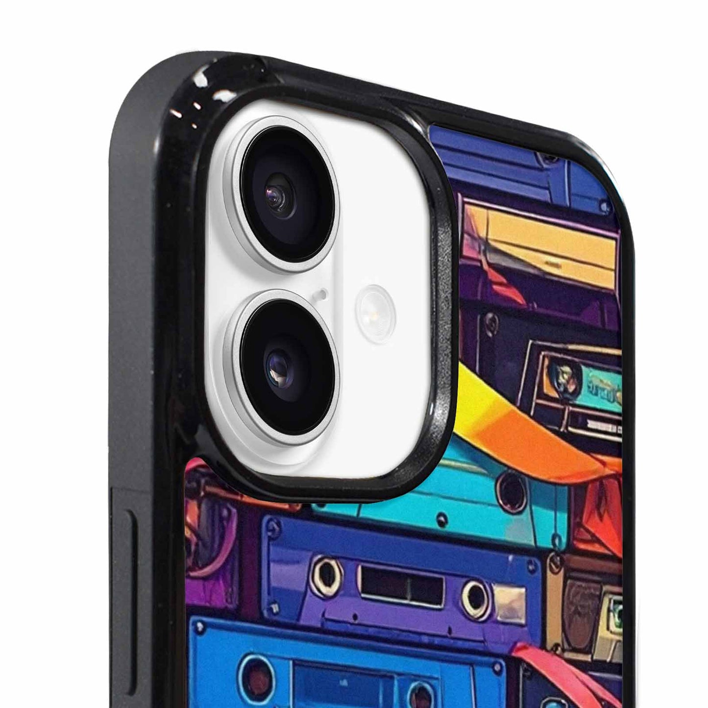 iPhone 17 Case — Retro Cassette Tape Pattern Retro Vintage, Custom Print Case Cover