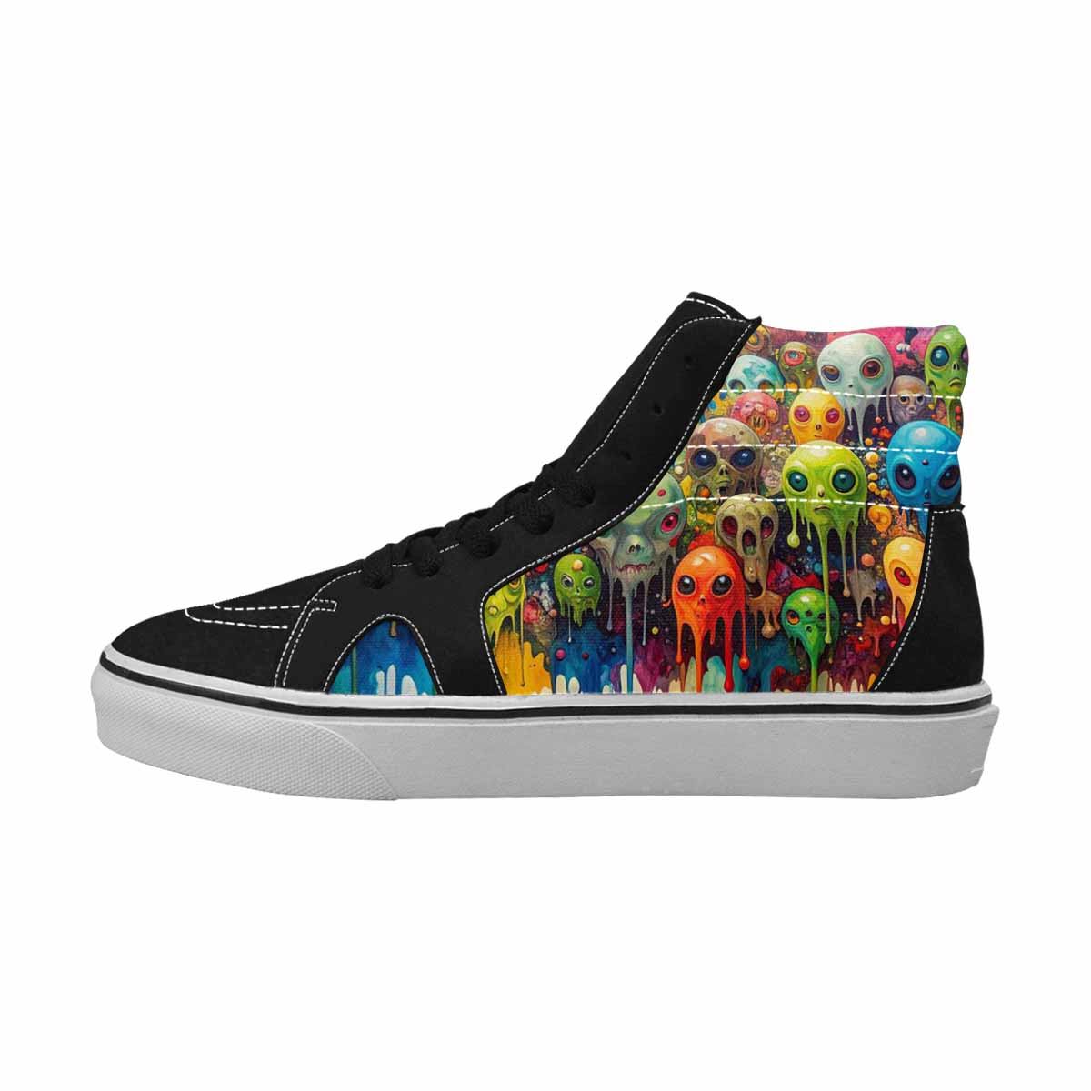 MEN'S Aliens  Camo Melting High Top Canvas Vivid Custom Sneakers