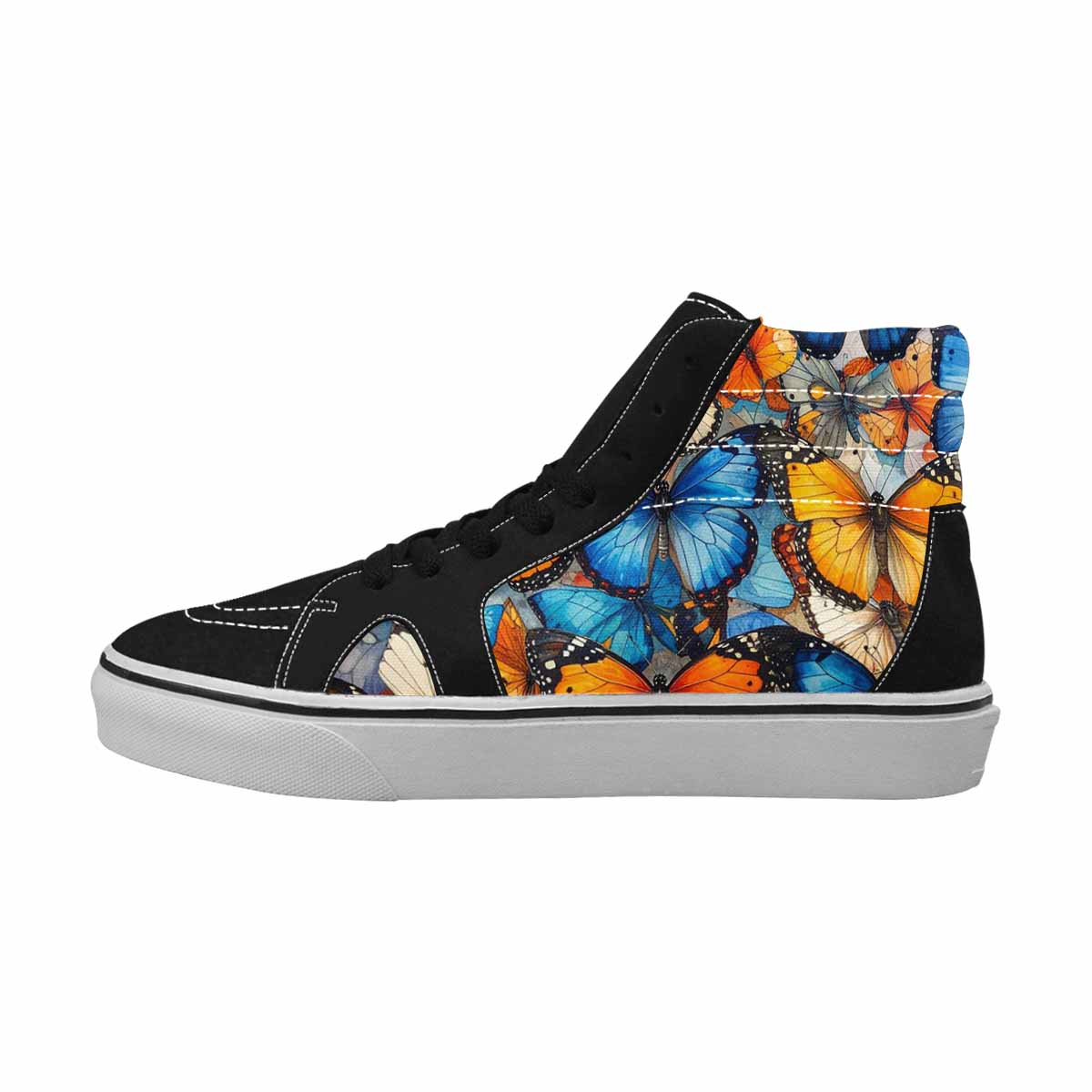 MEN'S Butterfly Wing High Top Canvas Wallpaper Art Shoes