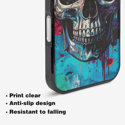 iPhone 16 Plus Case — Skulls Roses Acid Wash Custom, Customized Protective Case