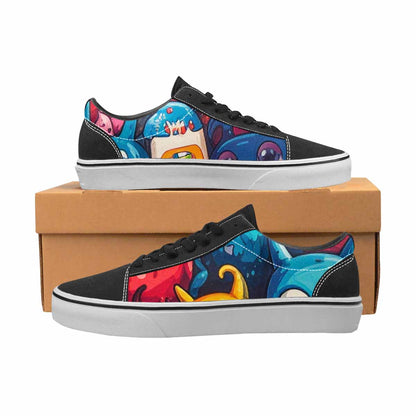 WOMEN'S Cartoon Monster Character Canvas Lace-Up Wallpaper Art Custom Sneakers