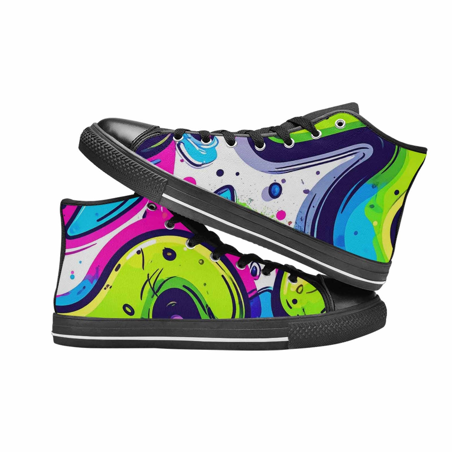 MEN'S Acid Wash Cartoon High Top Canvas Dark Academia Custom Shoes